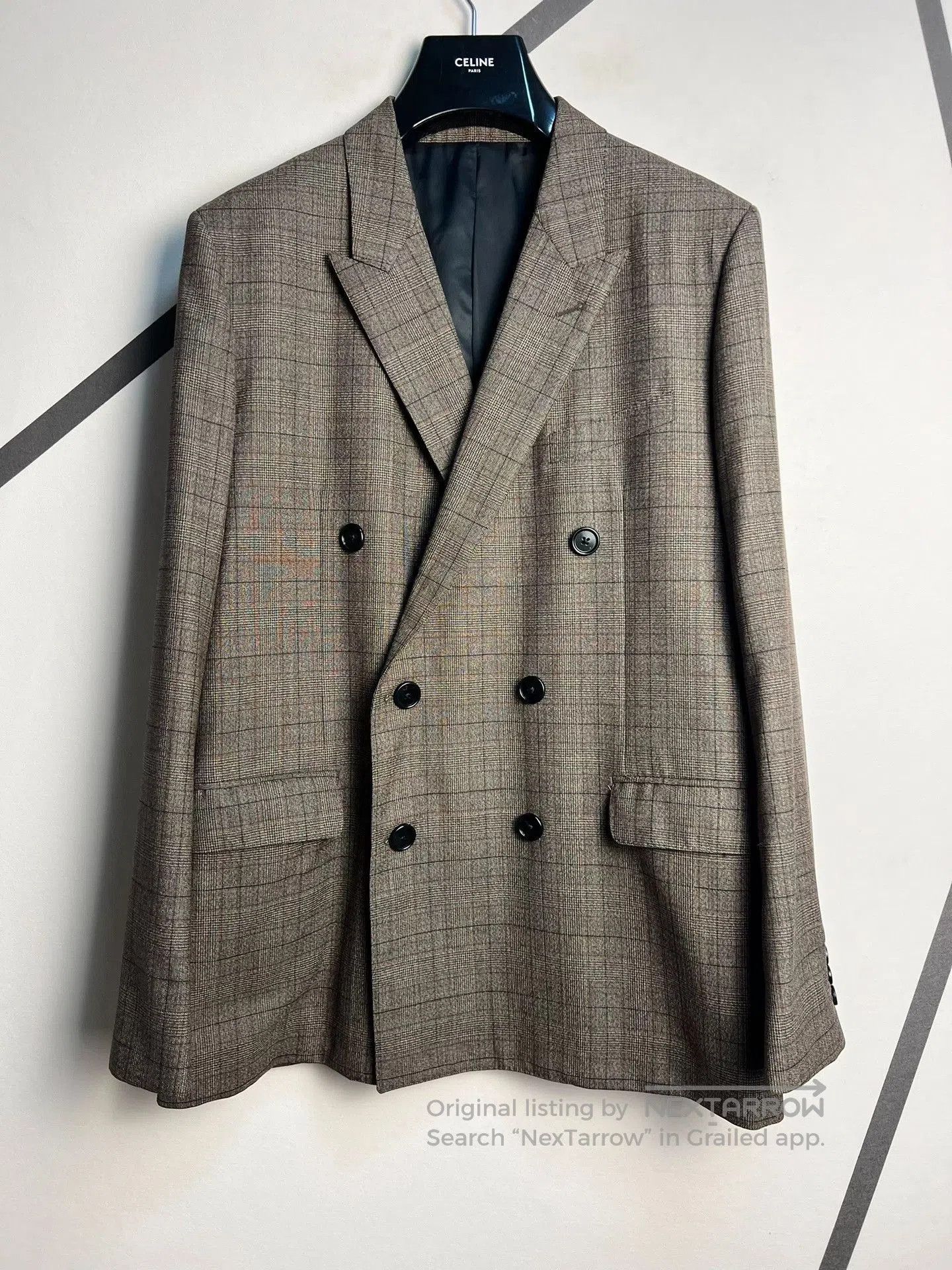 Celine Celine Brown Prince of Wales Wool Blazer. Size US M / EU 48-50 / 2 - 1 Thumbnail