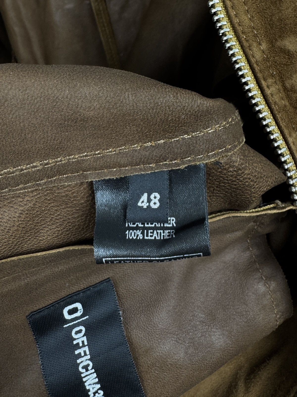 Officina36 Officina 36 brown leather suede biker bomber jacket Size US M / EU 48-50 / 2 - 12 Thumbnail