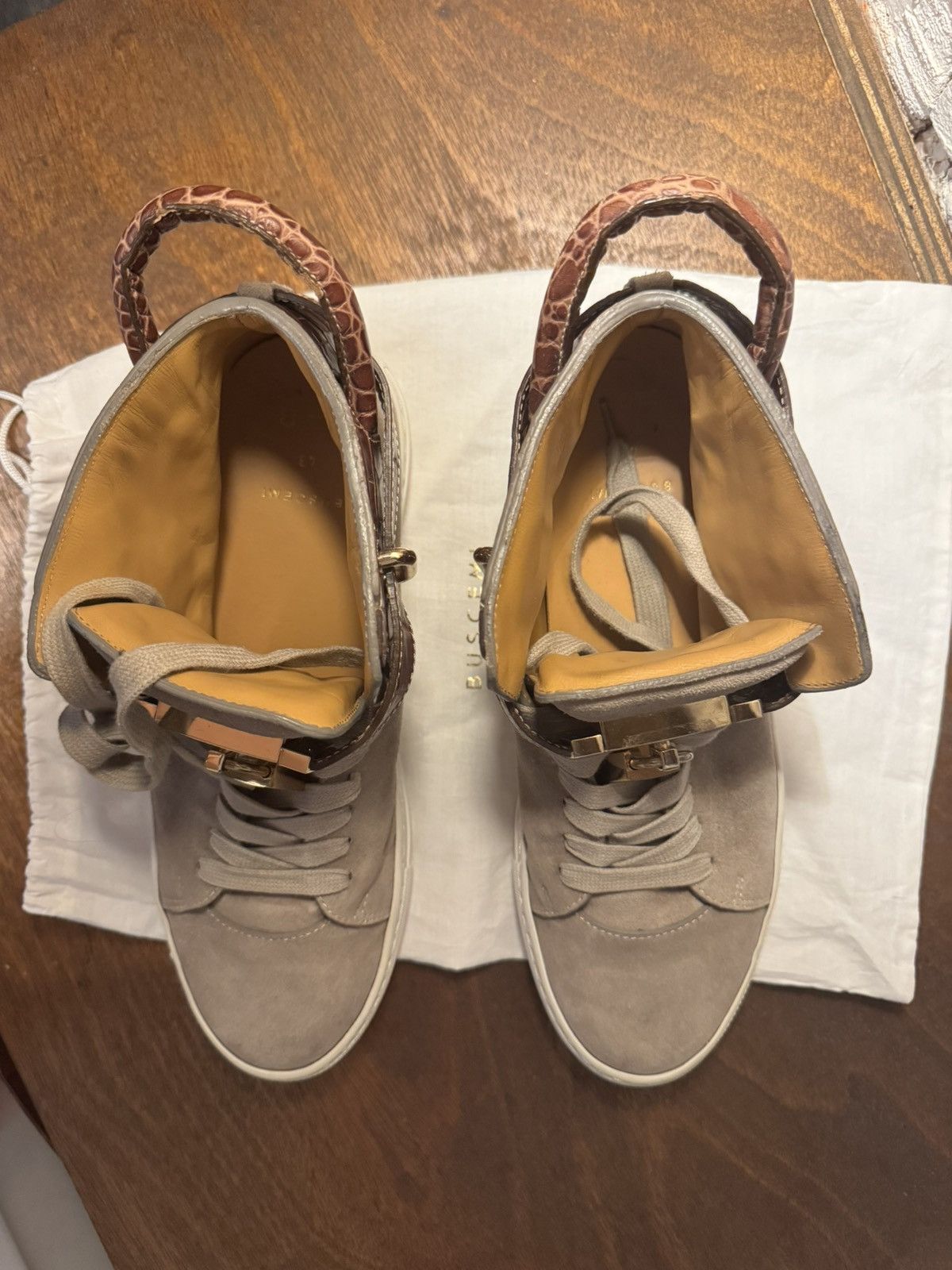 Buscemi Buscemi Gold Locker Suede Hight Tops Size US 9.5 / EU 42-43 - 5 Thumbnail