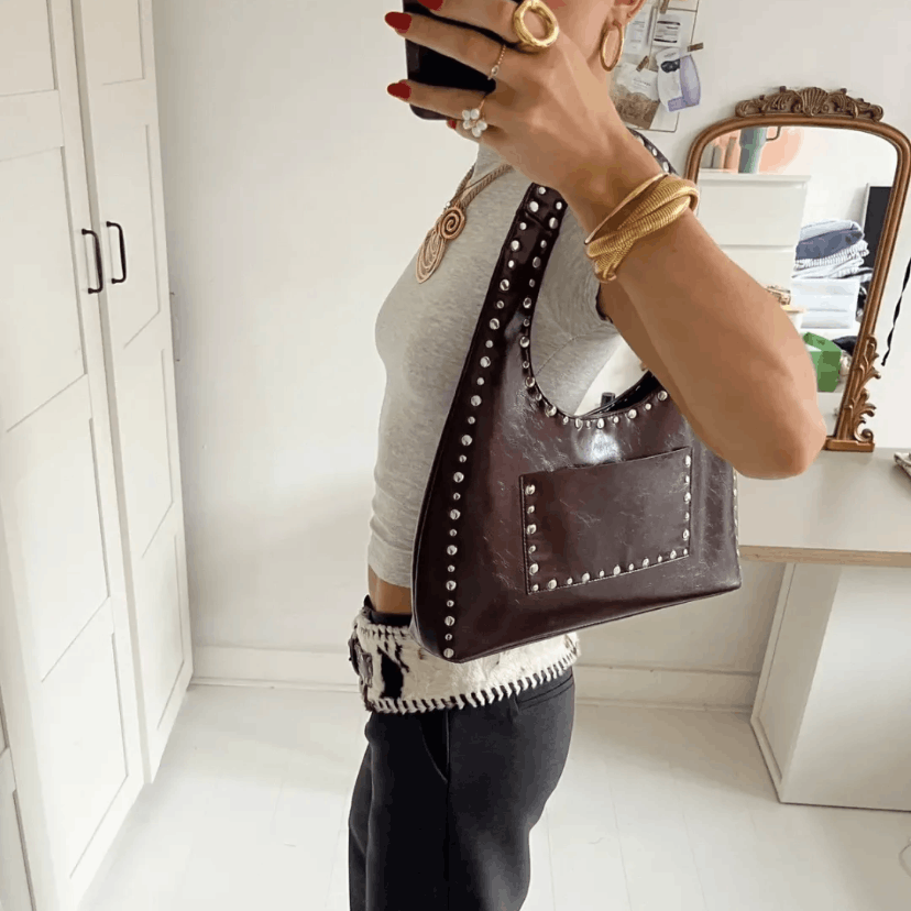 The Unbranded Brand Retro Rivet Decorative Shoulder Bag Size ONE SIZE - 7 Thumbnail