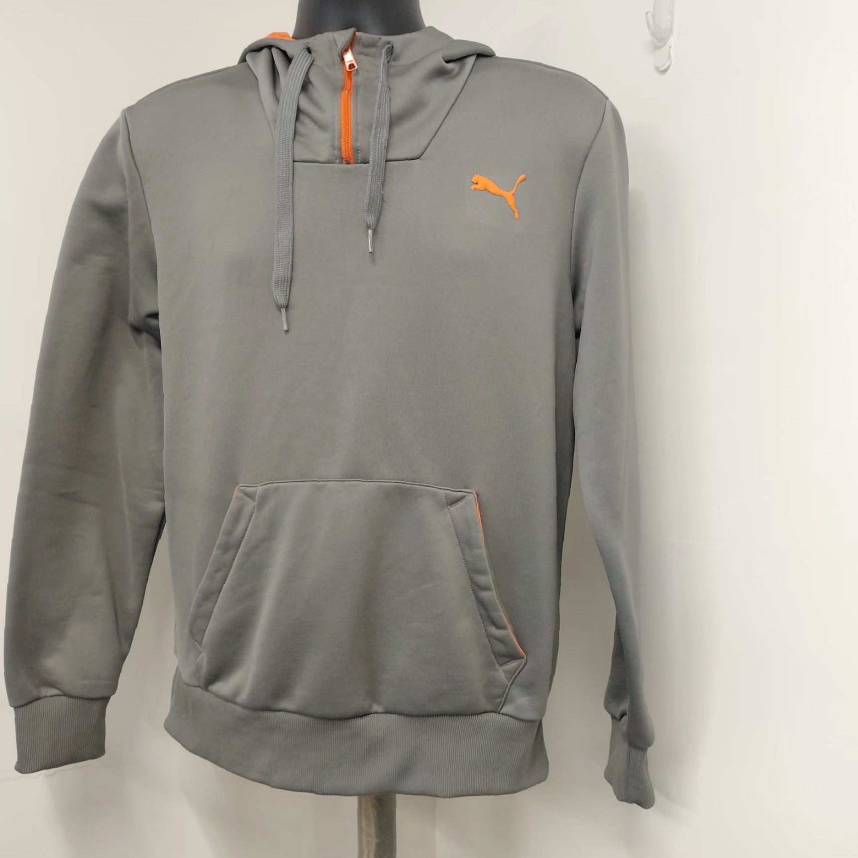 Puma Puma Hoodie Men's M Gray/Orange Trim 1/4 Zip Long Sleeve Pullover Nice Size US M / EU 48-50 / 2 - 3 Thumbnail
