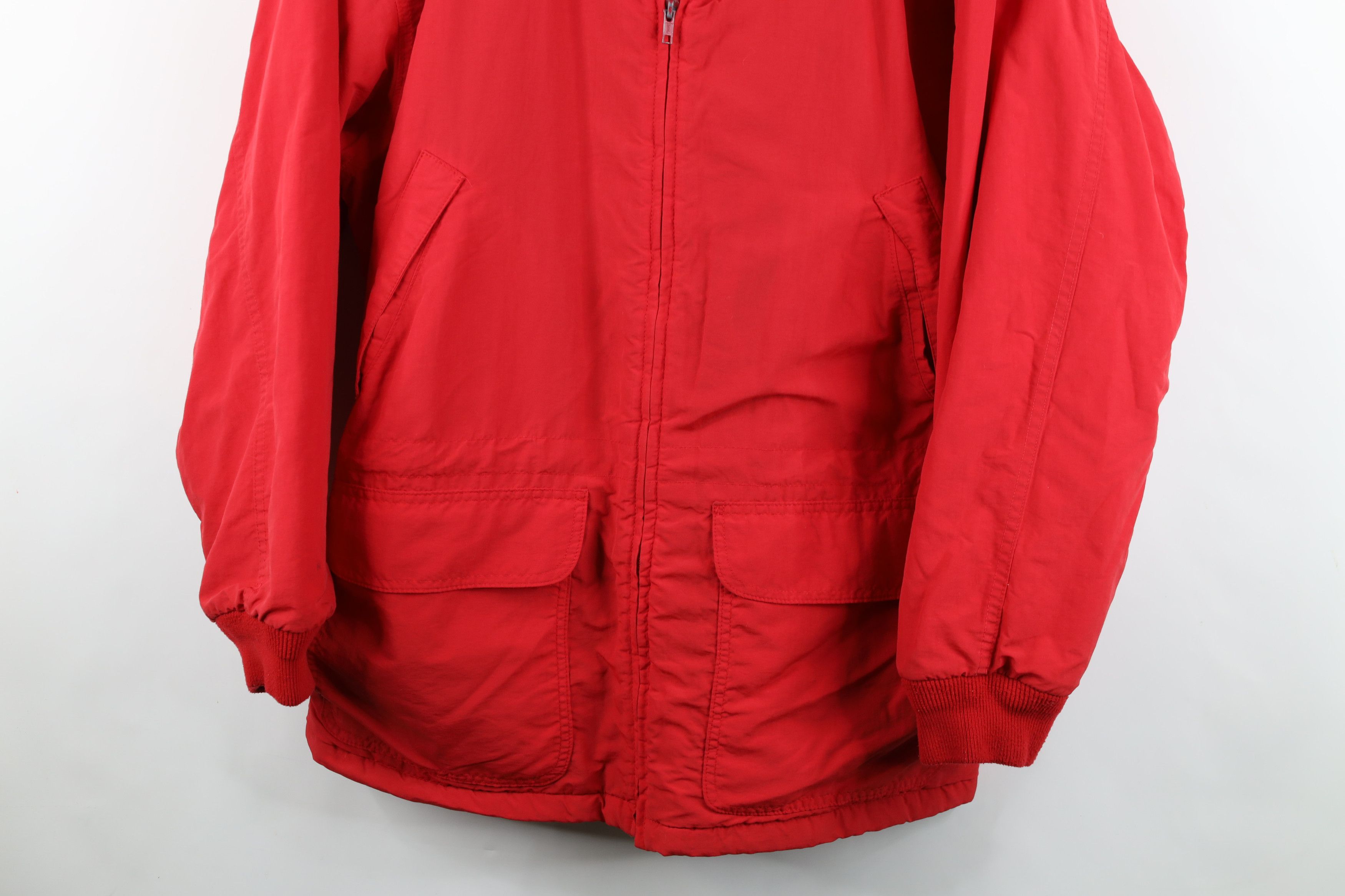 J.Crew Vintage 90s J Crew Lined Chore Barn Parka Jacket Red USA Size US L / EU 52-54 / 3 - 3 Thumbnail
