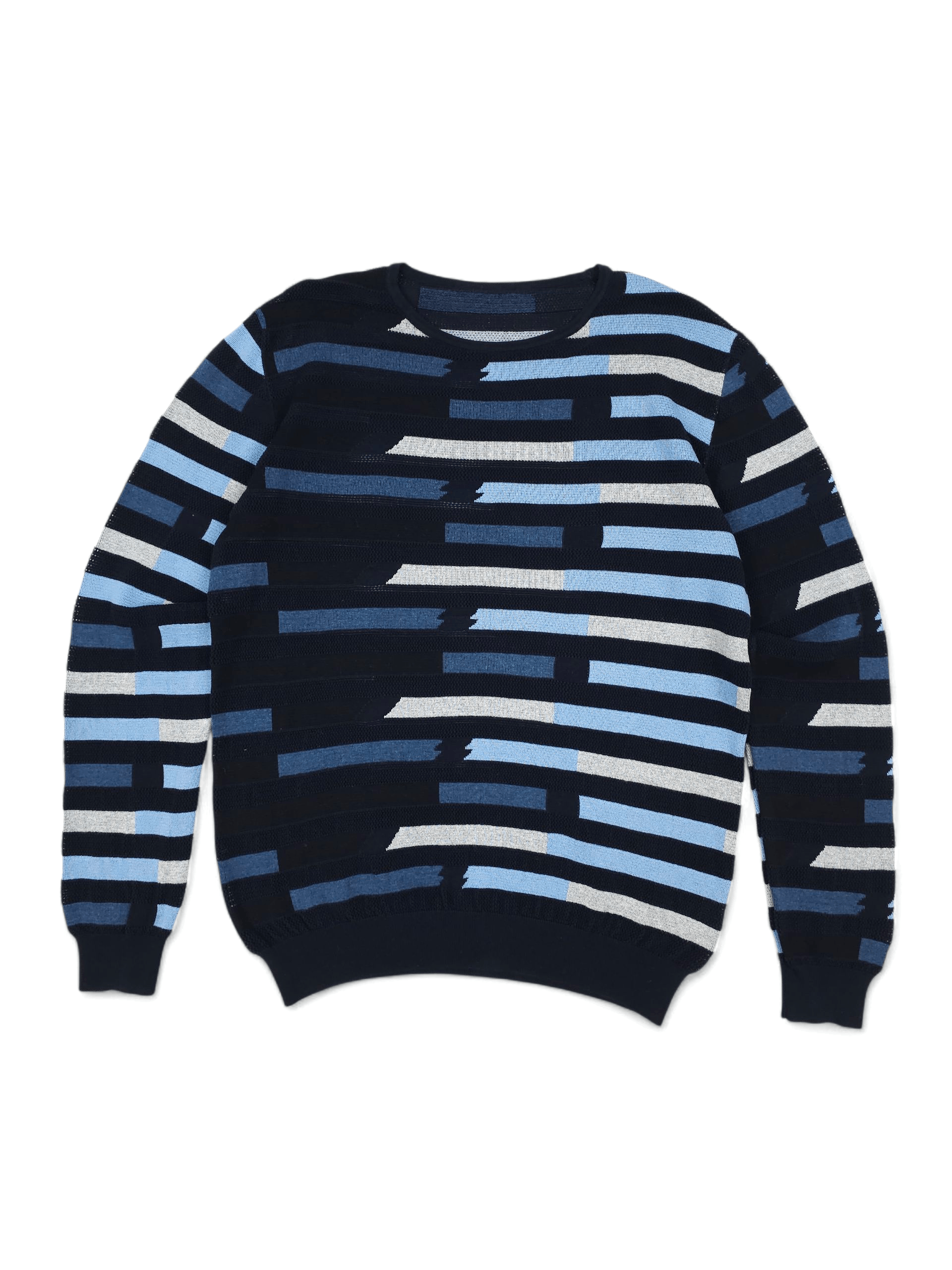 Ermanno Scervino 💎 Ermanno Scervino Multicolor Striped Black Blue Sweater XL Size US XL / EU 56 / 4 - 1 Thumbnail