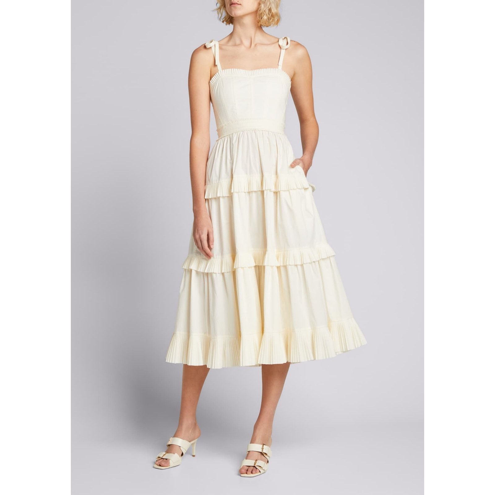 Ulla Johnson Ulla Johnson Lune Dress in Blanc ruffle tiered cotton size 0 Size XS / US 0-2 / IT 36-38 - 2 Thumbnail