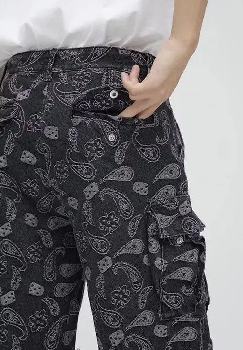 VIBE 20SS Indigo Union Japan Black Worker Bandana Shorts Size US 30 / EU 46 - 2 Thumbnail