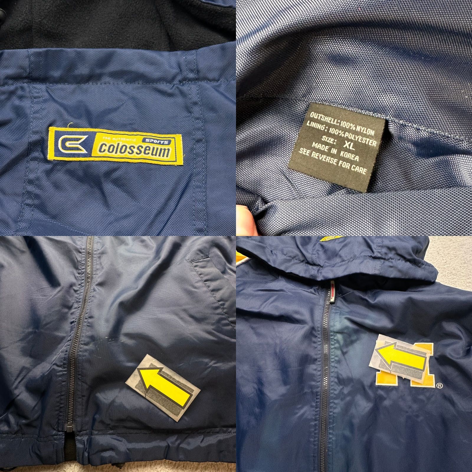 Vintage VINTAGE Colosseum Michigan Wolverines Fleece Nylon Reversible Jacket Mens XL Black Size US XL / EU 56 / 4 - 8 Thumbnail