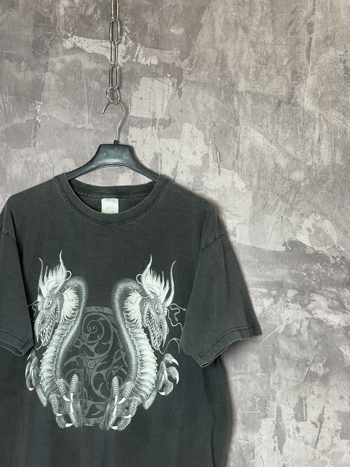 Japanese Brand × Vintage Vintage Y2K Tribal Dragon Yin Yang Gothic AOP Tee Size US S / EU 44-46 / 1 - 3 Thumbnail