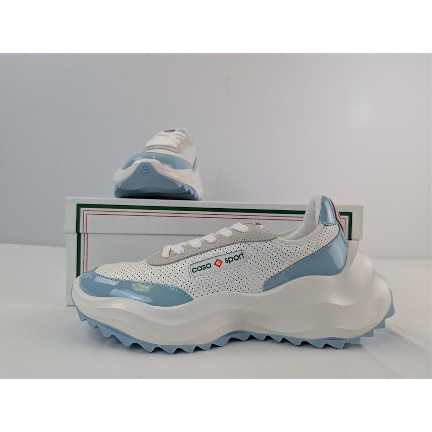 Casablanca o1rshd1 Leather Atlantis Sneaker in White / Light Blue Size US 9 / EU 42 - 22 Thumbnail