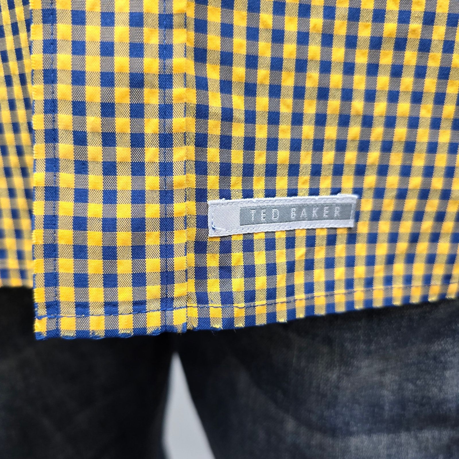 Ted Baker × Vintage TED BAKER London Men Shirt Check Size 4 L/XL Short sleeve Size US L / EU 52-54 / 3 - 9 Thumbnail
