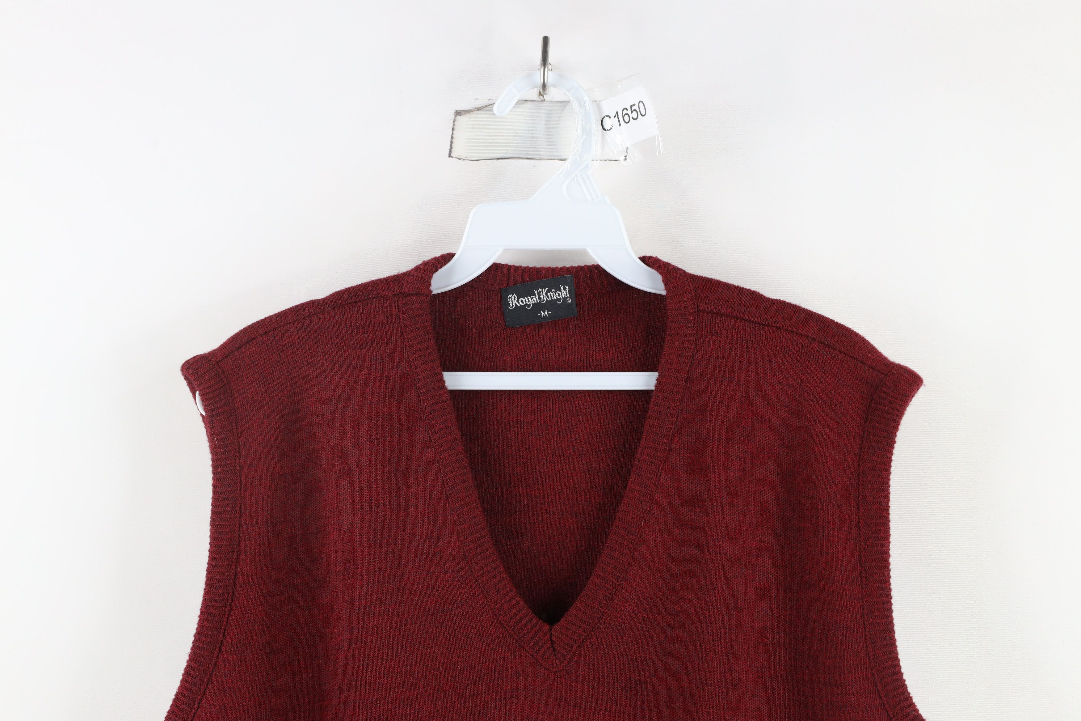 Vintage Vintage 70s Streetwear Blank Knit V-Neck Sweater Vest USA Size US M / EU 48-50 / 2 - 2 Thumbnail