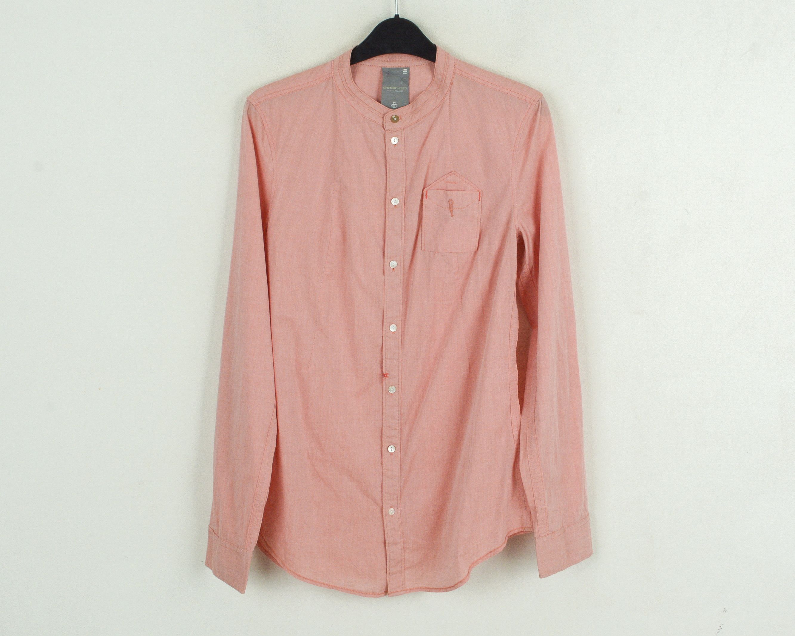 G-Star Straight Peach Shirt Mandarin Neck Women's M Long Sleeve Top Size M / US 6-8 / IT 42-44 - 1 Thumbnail