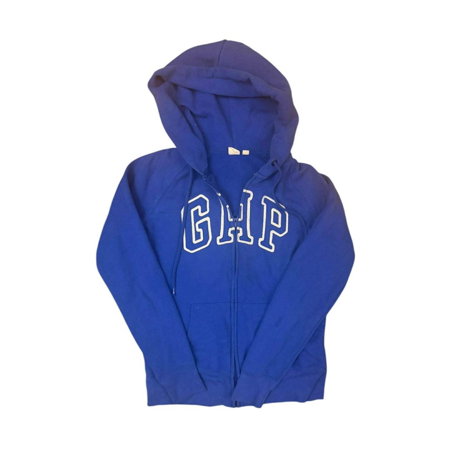 Gap Blue GAP Zip Up Crop Hoodie Embroidered Large Logo Adult SM Size S / US 4 / IT 40 - 1 Thumbnail
