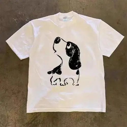 VIBE Hip Hop Graffiti Puppy Print Casual Short Sleeve T-Shirt Size US XL / EU 56 / 4 - 3 Thumbnail