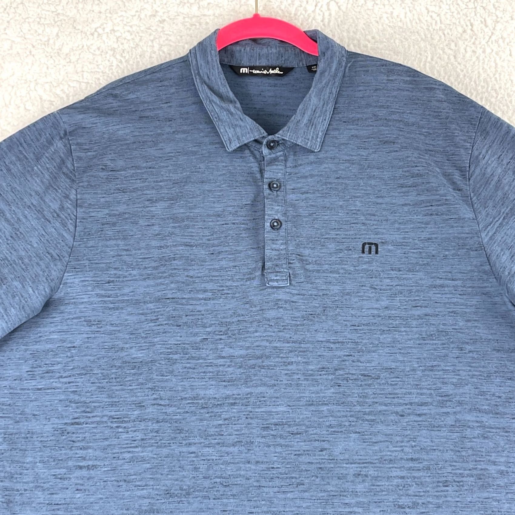TravisMathew Travis Mathew Flying Tortilla Polo Shirt Mens XXL Heathered Blue Polo Shirt Casual Mens XXL Blue Travis Mathew Flying Tortilla Size US XXL / EU 58 / 5 - 2 Thumbnail