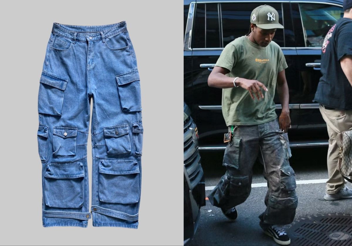 Utility Denim Cargo Jeans Multipocket Rocky Style