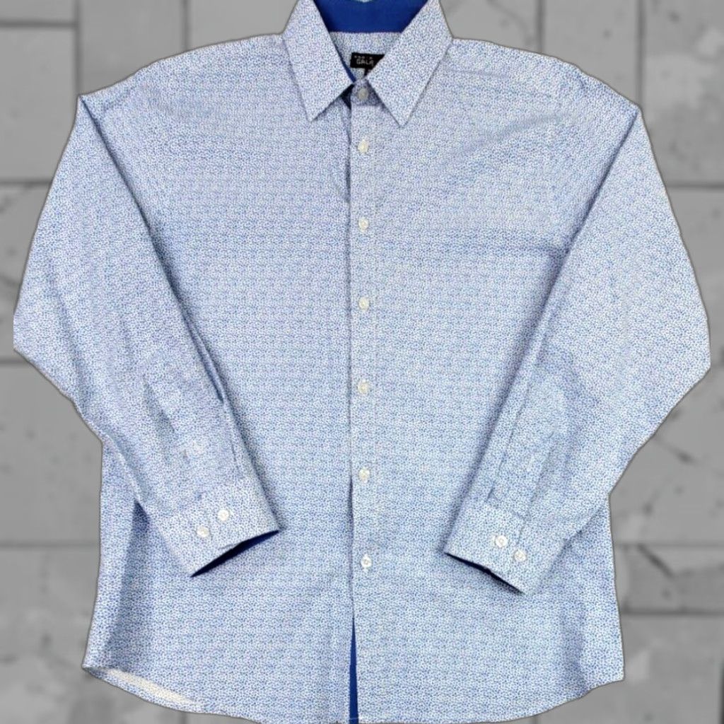 Vintage Galaxy by Harvic Button-Up Shirt Men M Blue Floral Long Sleeve Casual Shirt Size US M / EU 48-50 / 2 - 1 Thumbnail