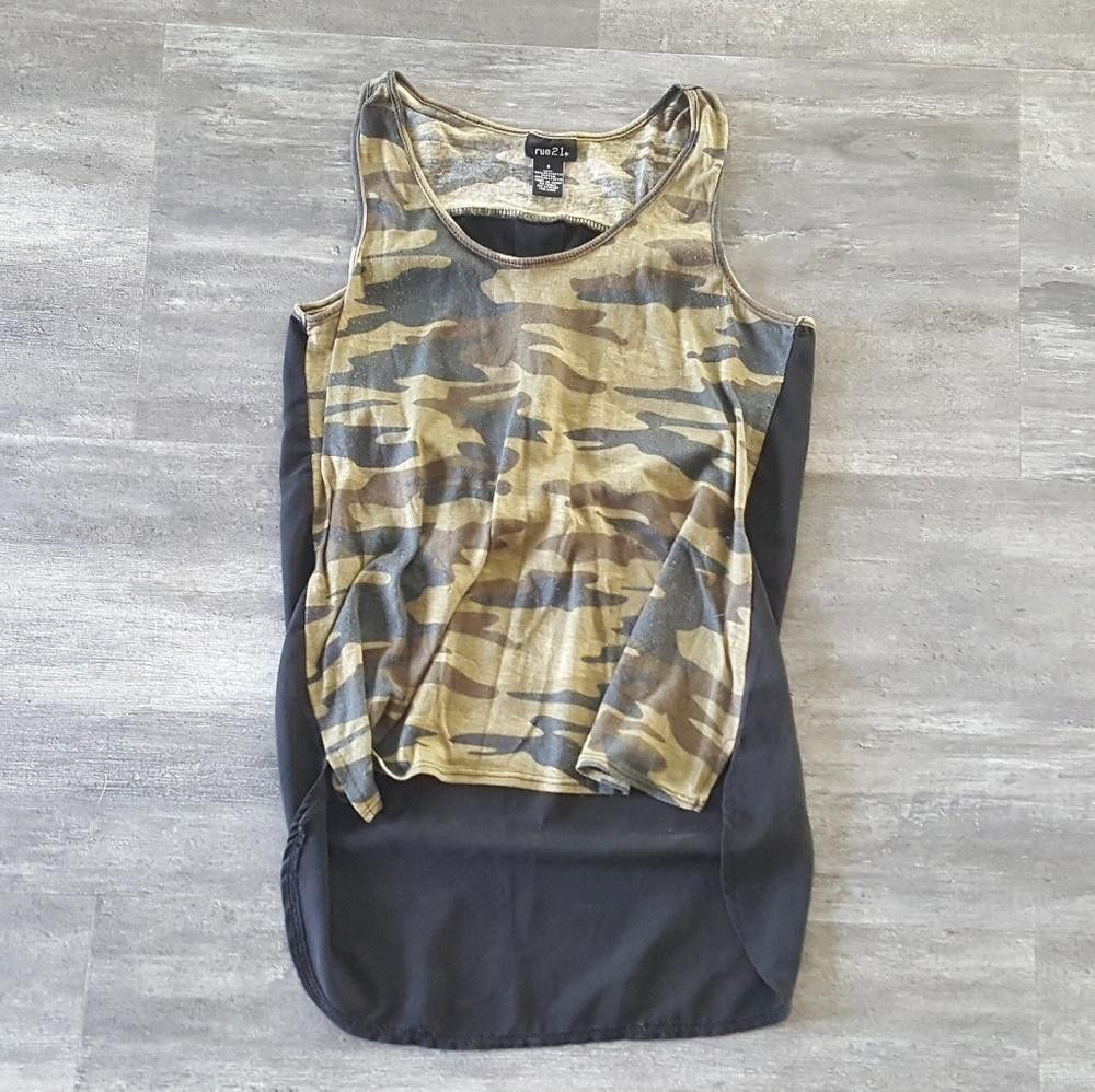 rue21 Black Camo High Low Rue21 Tank Size S / US 4 / IT 40 - 1 Thumbnail