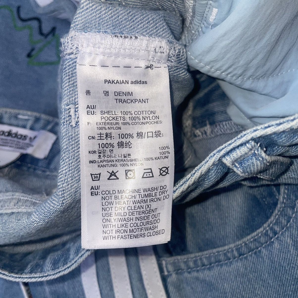 RARE Fiorucci x Adidas wide leg denim trackpants UK