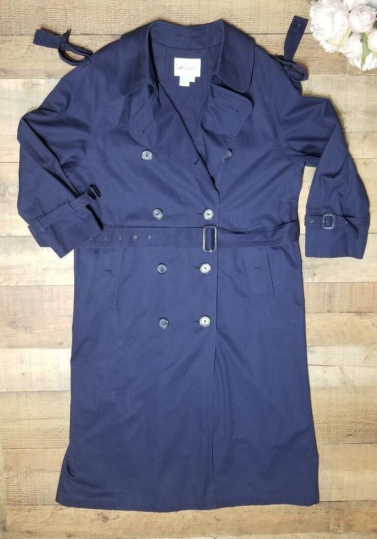 Siegelman Stable Speigel Trench Coat Womens size 10 Petite Navy Blue long Size L / US 10 / IT 46 - 1 Thumbnail