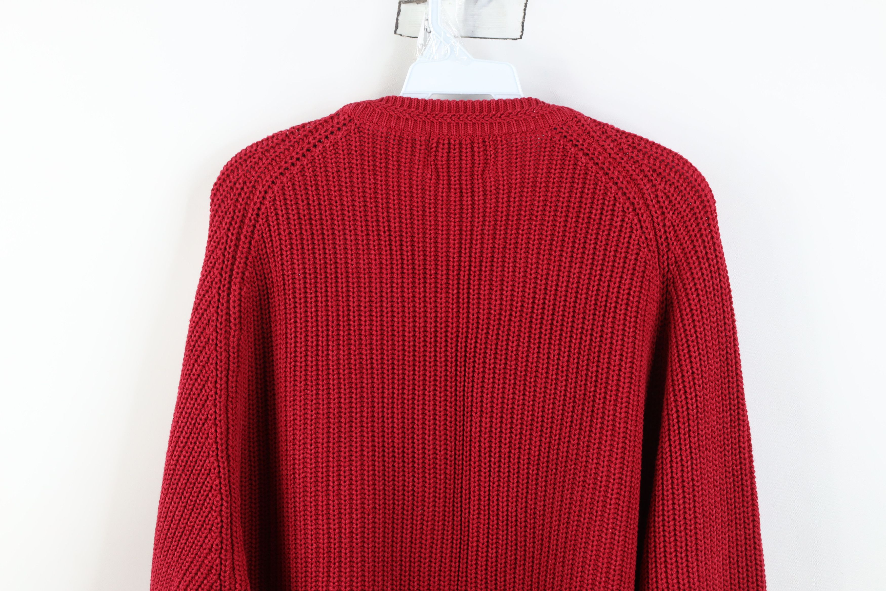 Woolrich Woolen Mills Vintage 90s Woolrich Chunky Ribbed Knit Crewneck Sweater Red Size US L / EU 52-54 / 3 - 9 Thumbnail