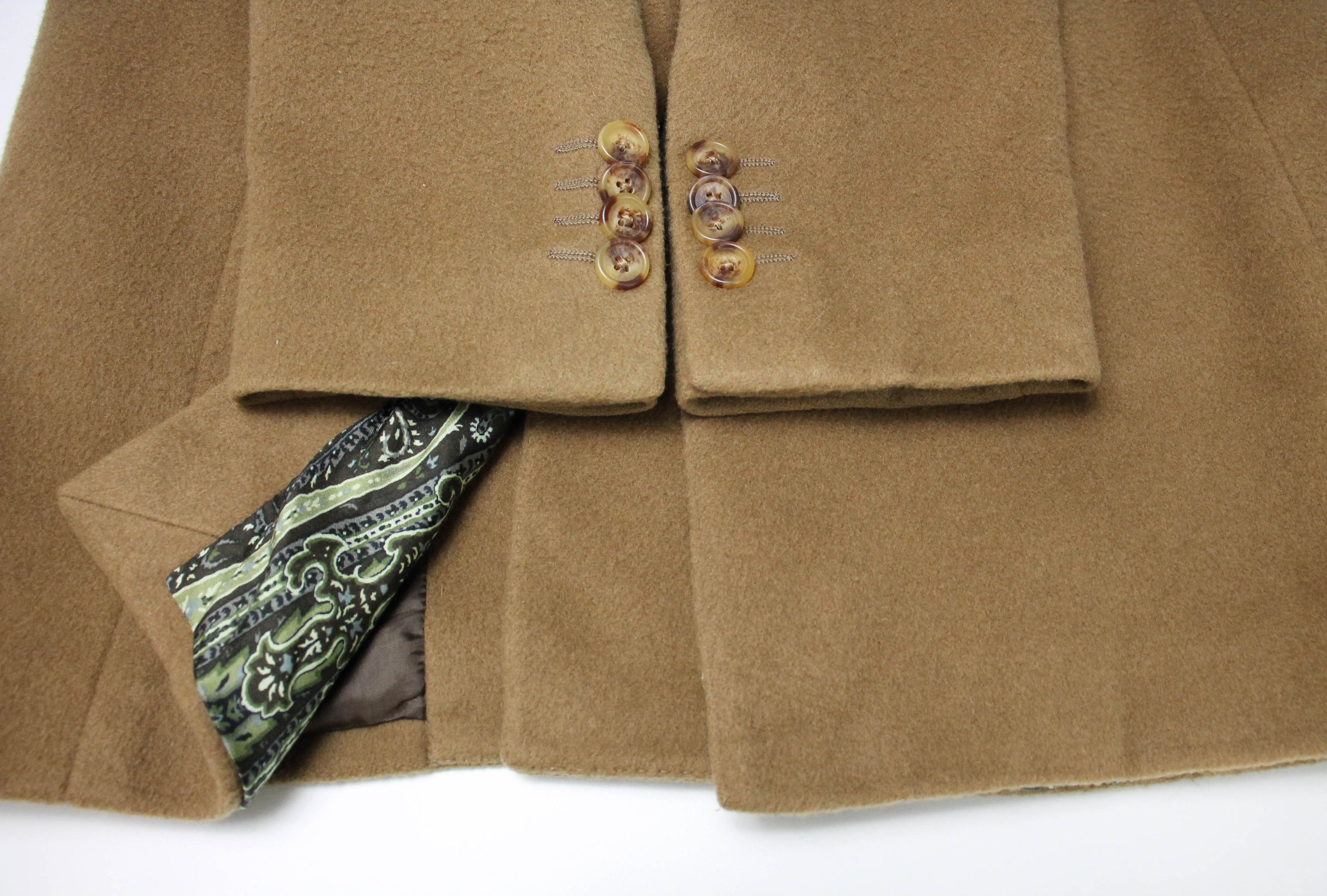 Etro ETRO Coat Men's (IT) 50 Wool Cashmere Peak Lapel Button Up Size US M / EU 48-50 / 2 - 6 Thumbnail