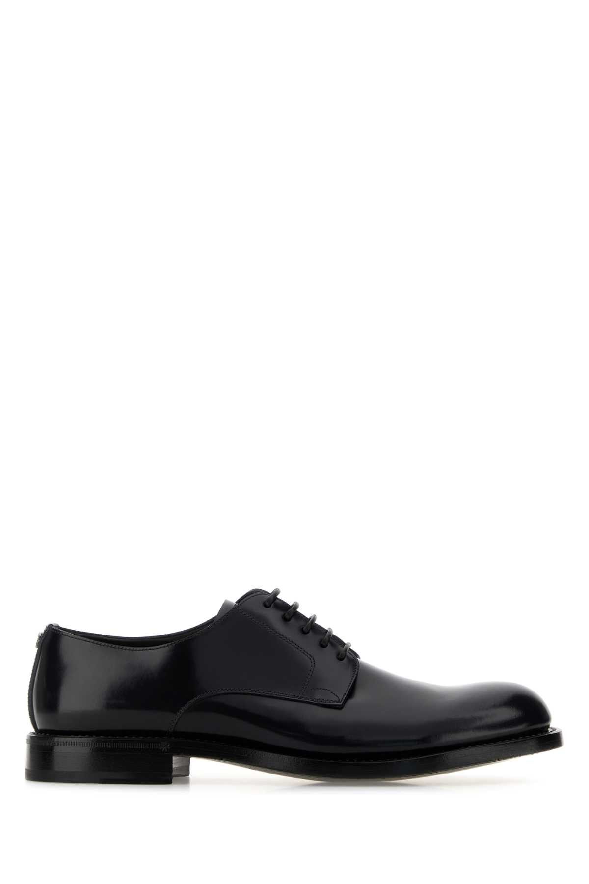 Dolce & Gabbana Black Leather Lace-Up Shoes Size US 11 / EU 44 - 1 Thumbnail