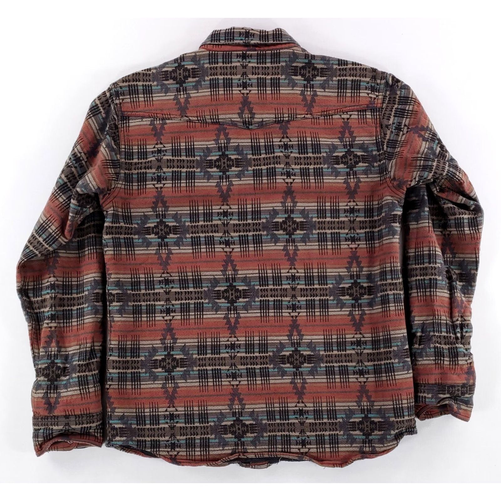 Ariat Ariat Pearl Snap Button Up Shirt Southwest Aztec Knit Long Sleeve Mens M Multicolor Aztec Mens Shirt Size US M / EU 48-50 / 2 - 4 Thumbnail