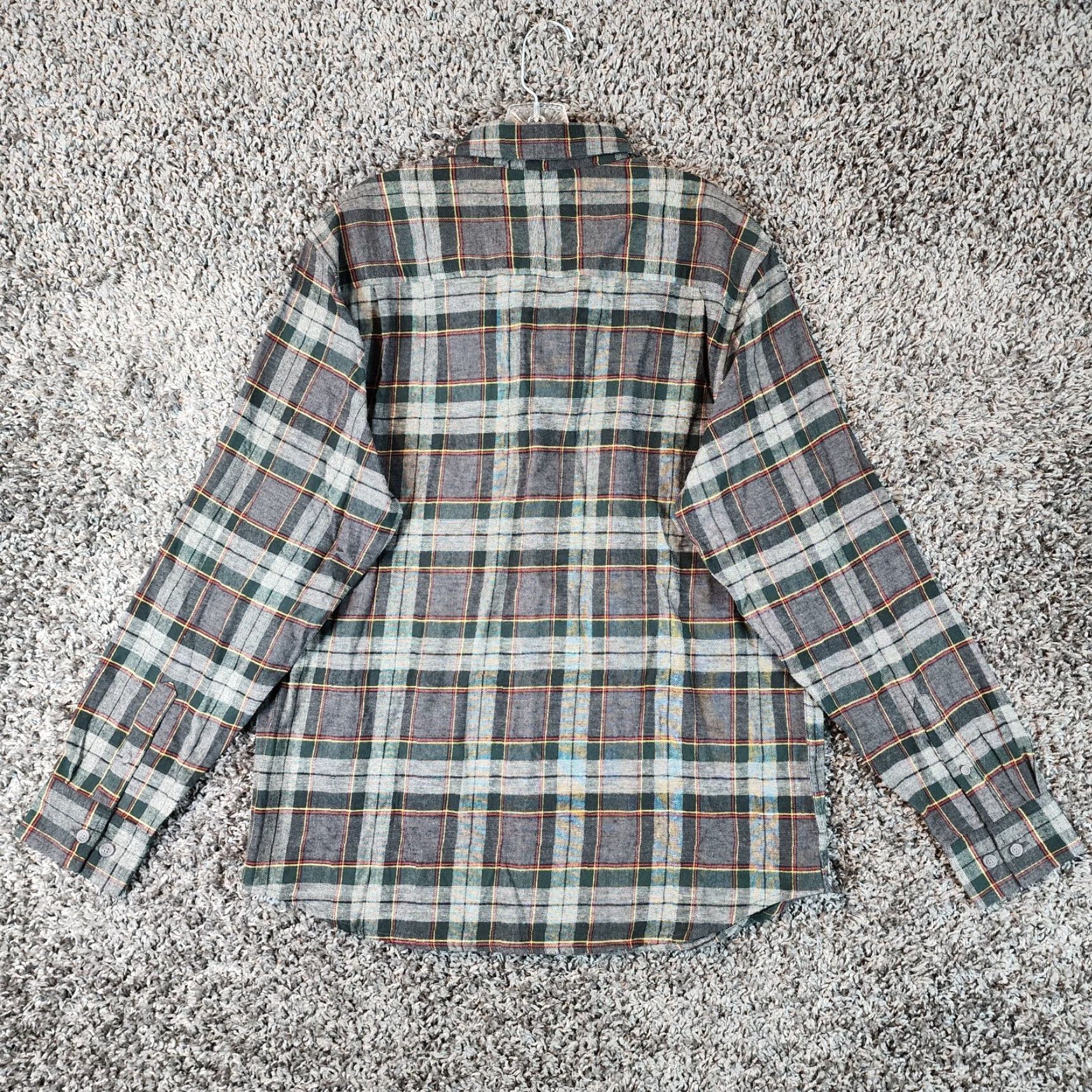 Weatherproof Weatherproof Shirt Men L Plaid Long Sleeve Button-Up Flannel Green Gray Size L Size US L / EU 52-54 / 3 - 5 Thumbnail