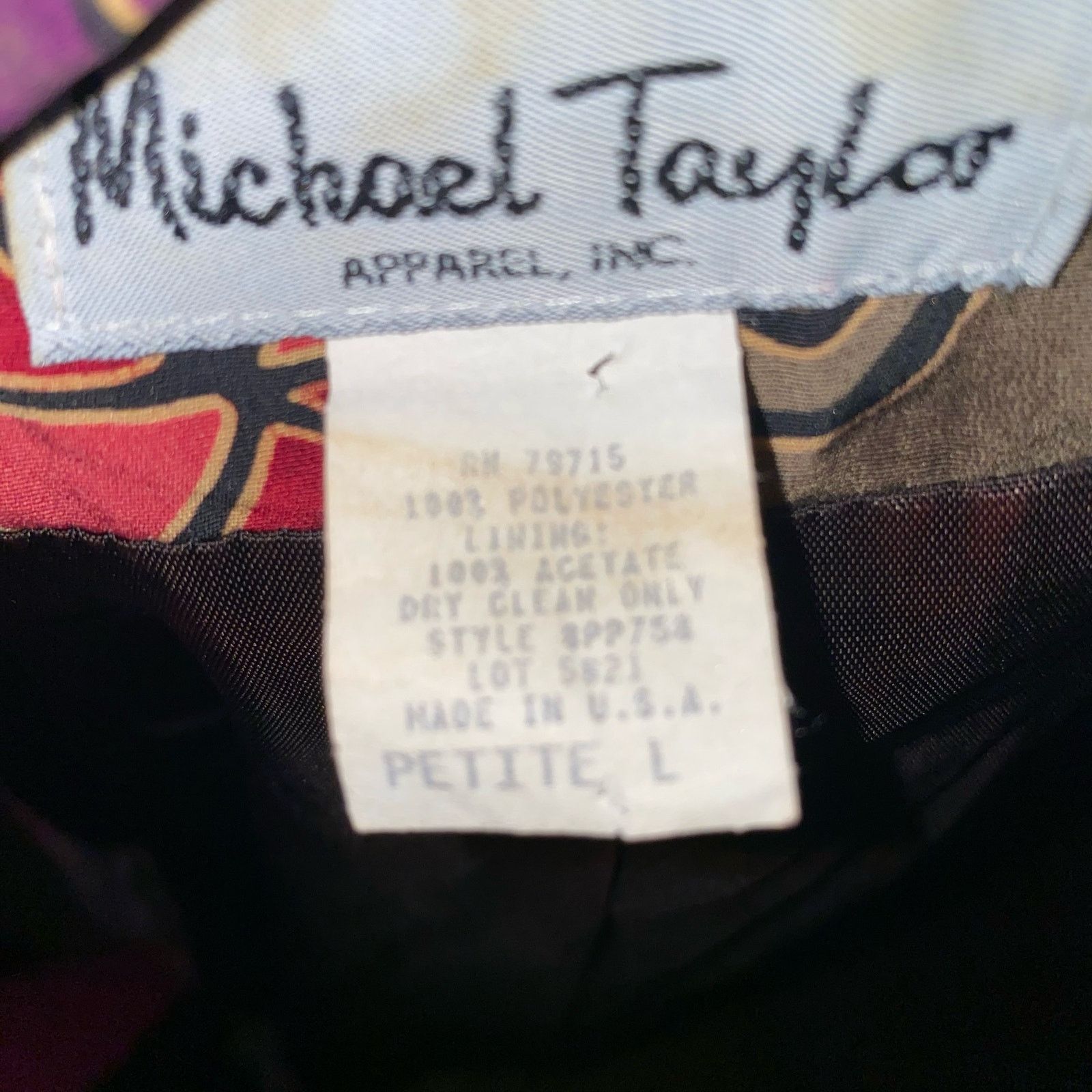 Other Vintage Retro abstract print one button Blazer Petite Large Size L / US 10 / IT 46 - 6 Thumbnail