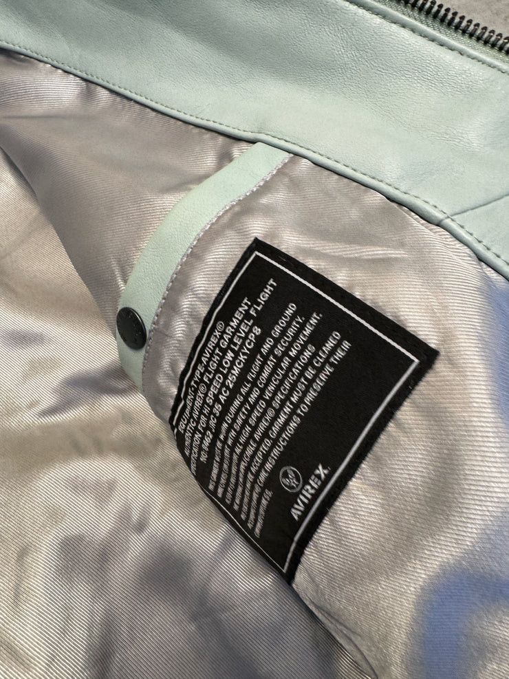 Avirex Avirex Varisty Baby Blue Leather Jacket Size US M / EU 48-50 / 2 - 2 Thumbnail