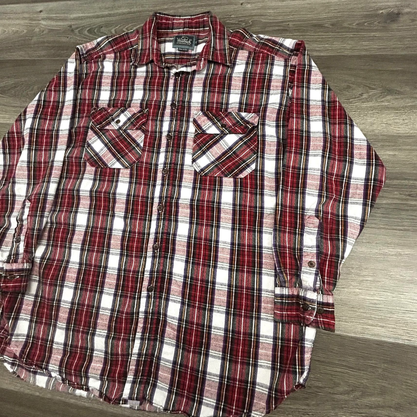 Vintage VINTAGE Woolrich Shirt Mens XL Red Plaid Flannel Button-Up Pockets Made in USA Size US XL / EU 56 / 4 - 5 Thumbnail