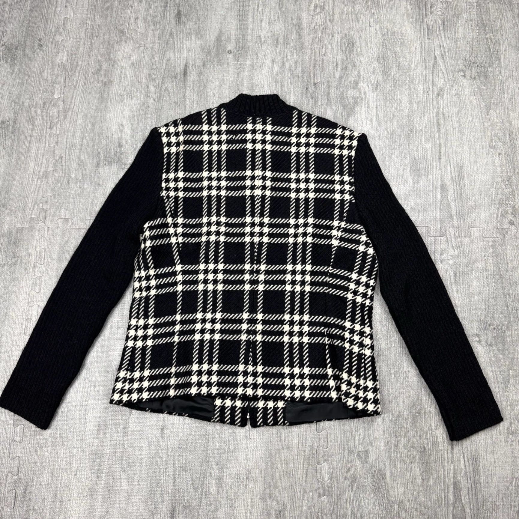 Vintage KATE HILL WOMENS PLAID FULL ZIP BLAZER SIZE 14 BLACK WHITE BUSINESS CLASSIC Size XL / US 12-14 / IT 48-50 - 6 Thumbnail