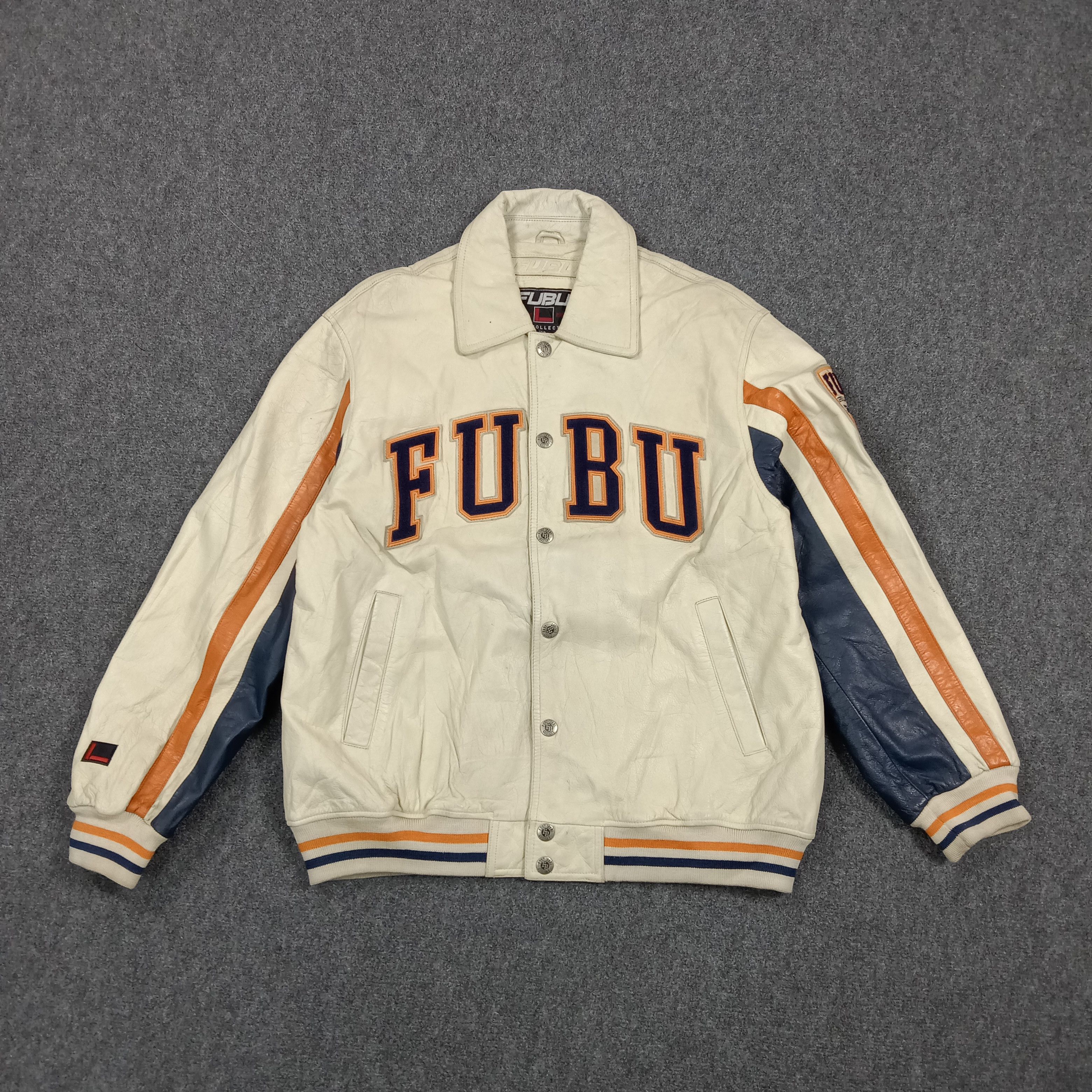 Fubu FUBU Full Leather Varsity Jacket 90's Hip Hop C286N4 Size US L / EU 52-54 / 3 - 1 Thumbnail