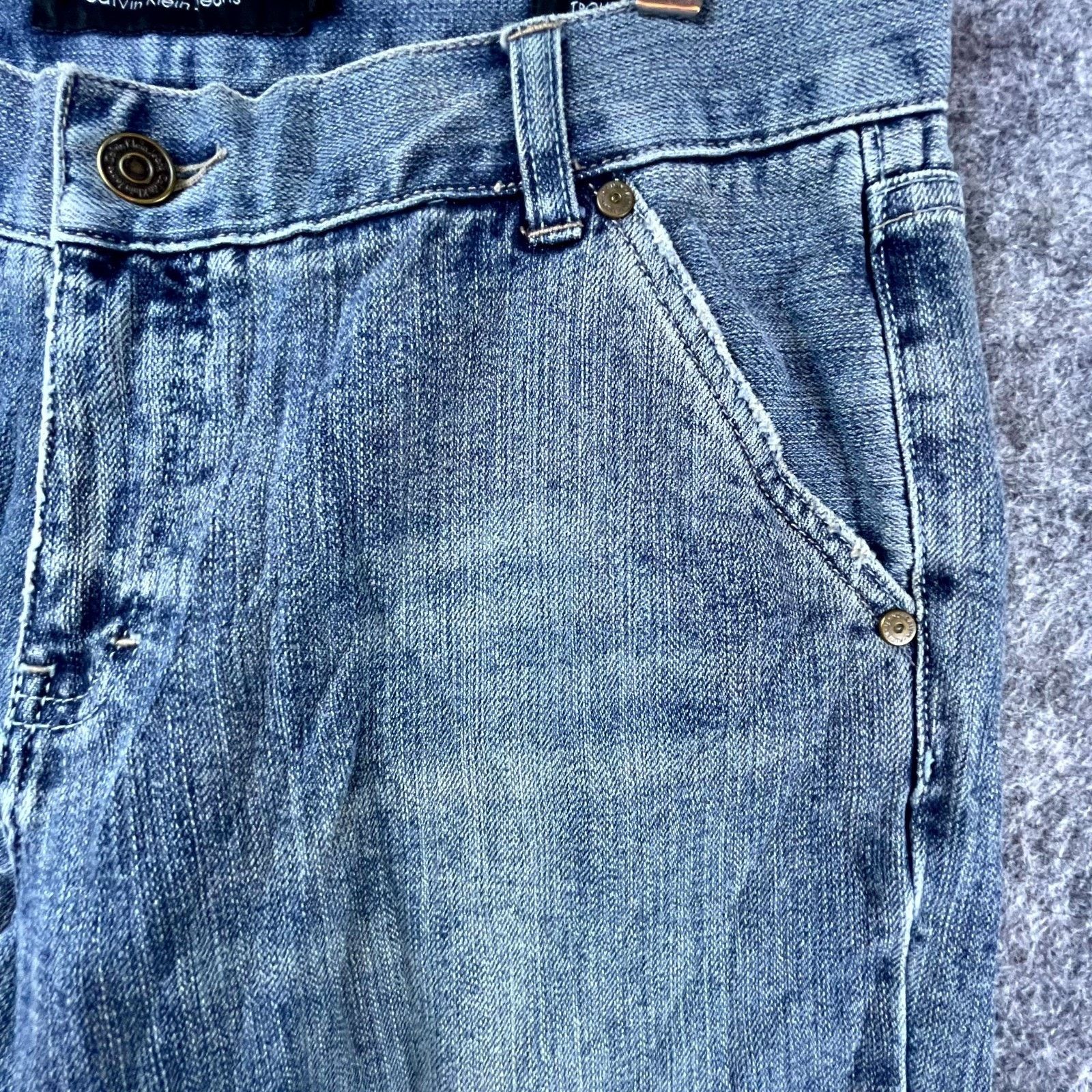 Calvin Klein VTG Calvin Klein Jeans Womens 10 Straight Embroider Trousers Size 32" / US 10 / IT 46 - 4 Thumbnail