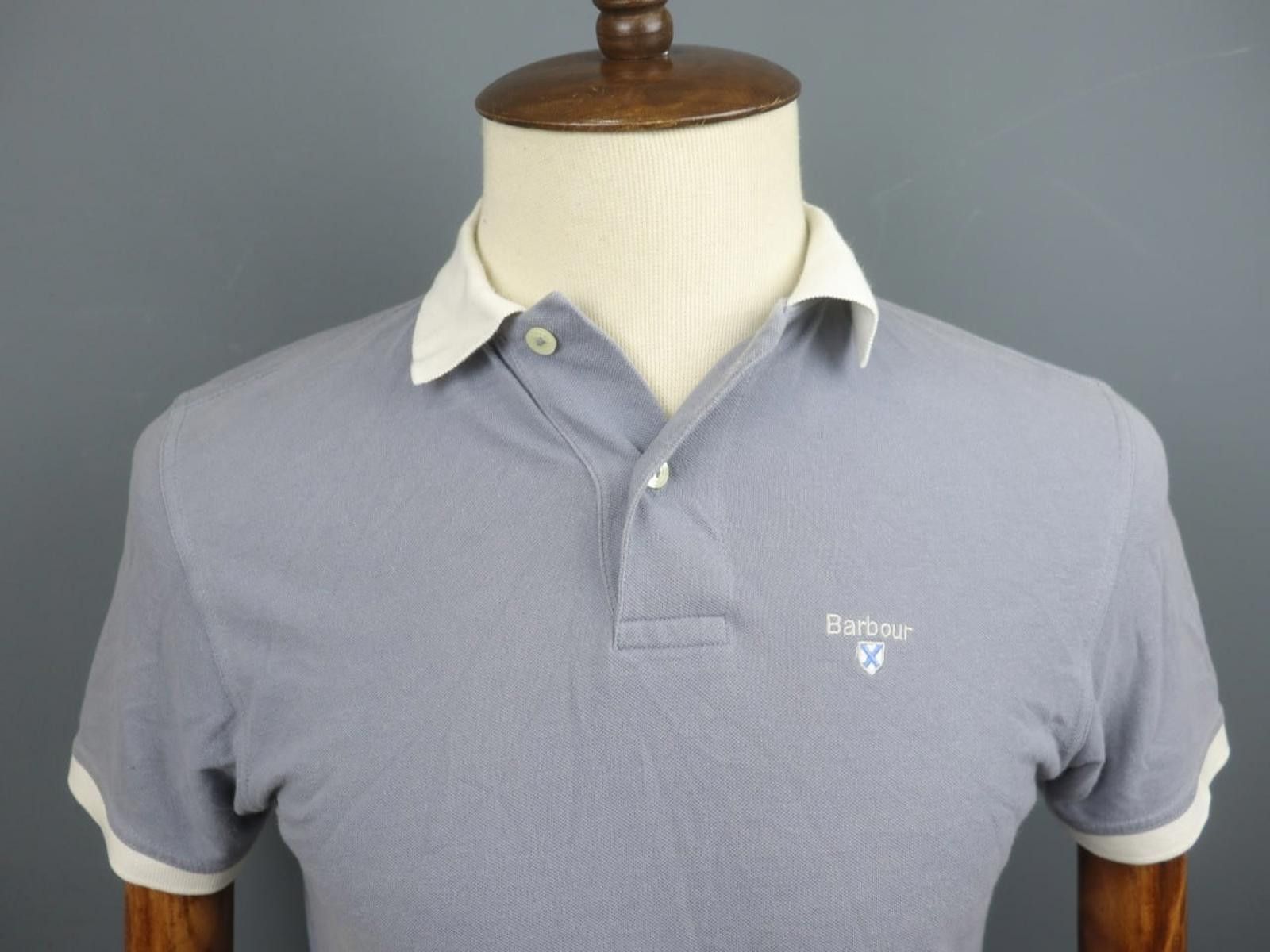 Barbour Barbour Gray 100% Cotton Collared Casual Polo Shirt Size M Size US M / EU 48-50 / 2 - 10 Thumbnail