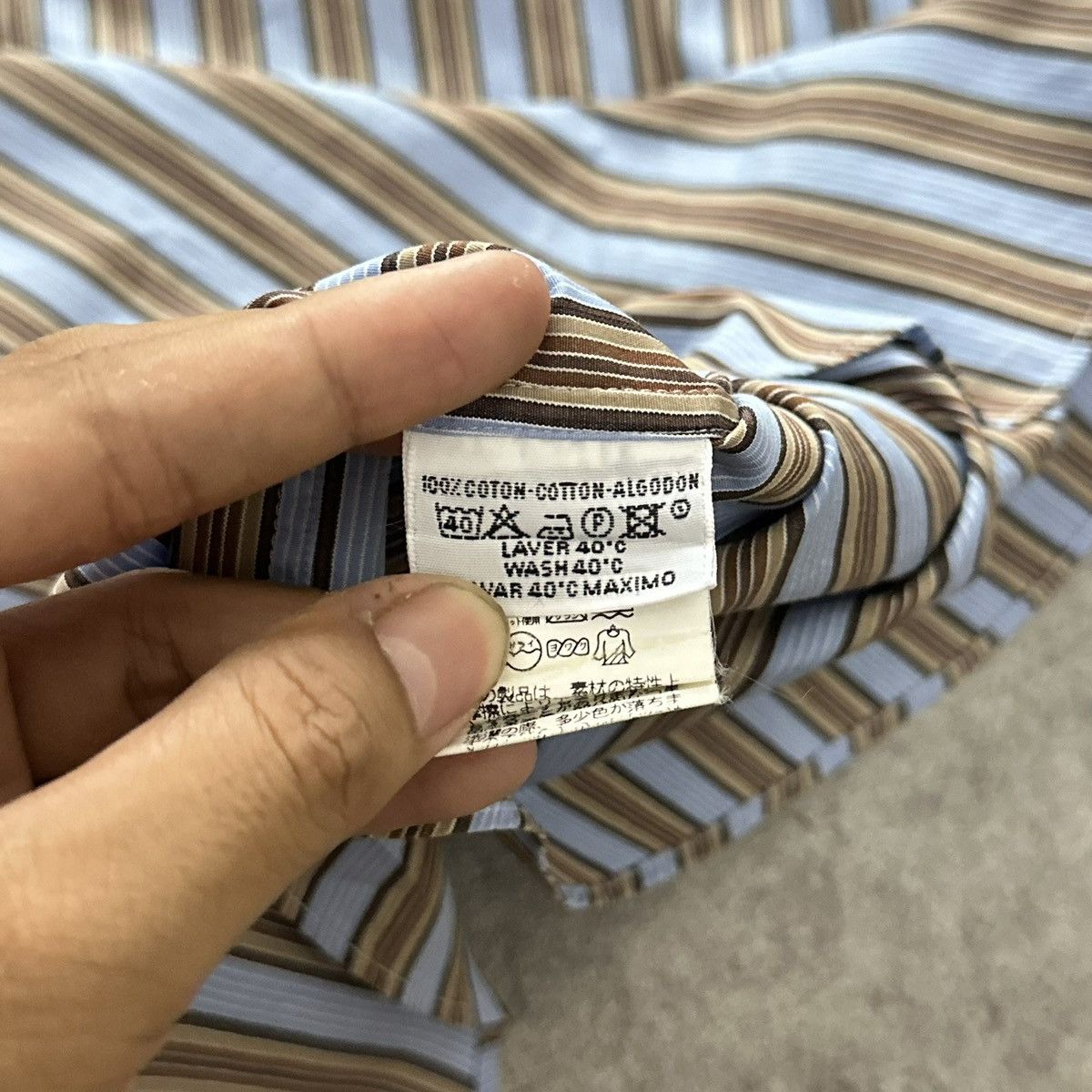 Hermes 90s Vintage Hermes Paris Striped Button Down Striped Shirt Size US M / EU 48-50 / 2 - 8 Thumbnail