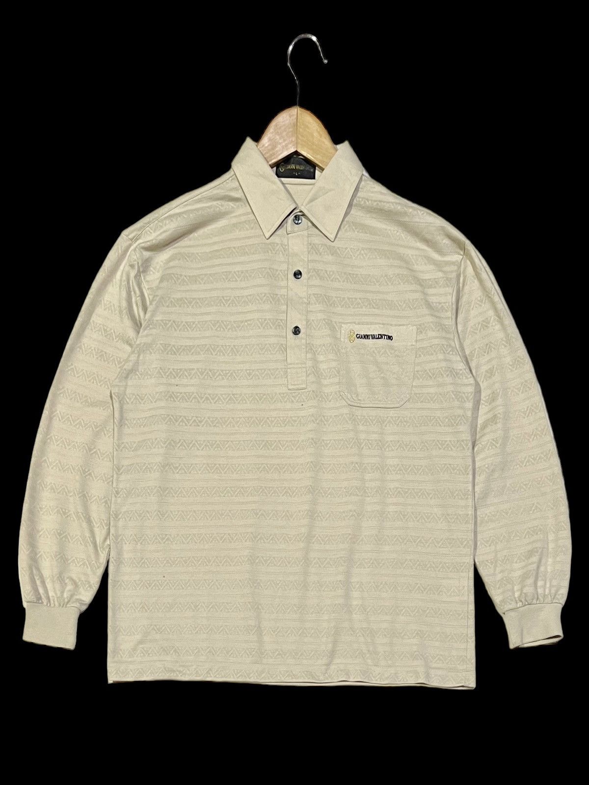 Gianni Valentino × Valentino × Vintage VTG GIANNI VALENTINO POLO LONGSLEEVE EMBROIDERY SINGLE POKET Size US M / EU 48-50 / 2 - 1 Thumbnail