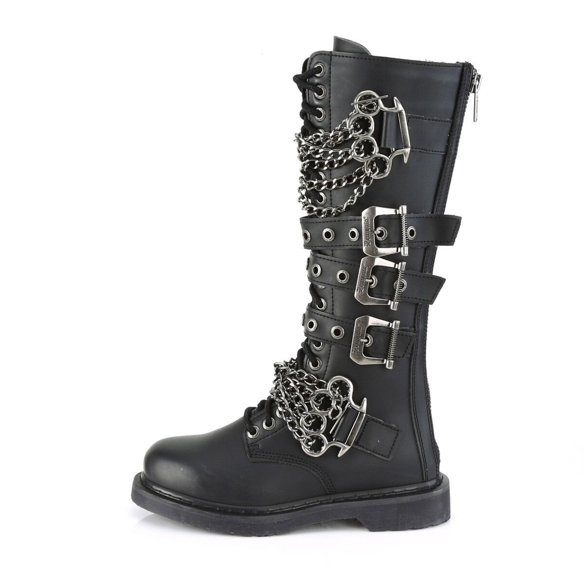 Demonia Cult DEMONIA Bolt 450Goth Combat Biker Knee Boots Black Matte Men Size US 10 / EU 43 - 3 Thumbnail