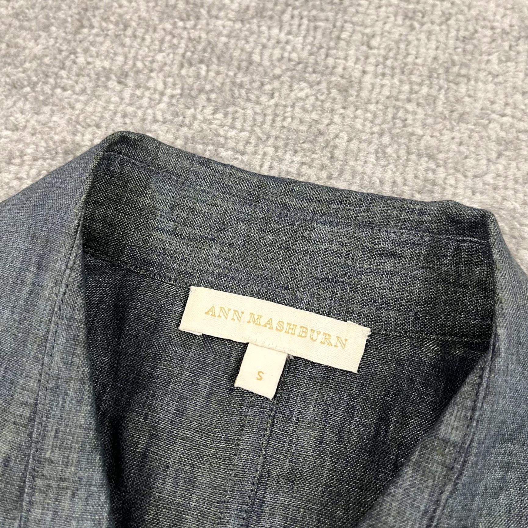 Vintage Ann Mashburn Shirt Small Green Button Up Shirt Oversized Linen Minimalist Mature Top Womens Size S / US 4 / IT 40 - 2 Thumbnail