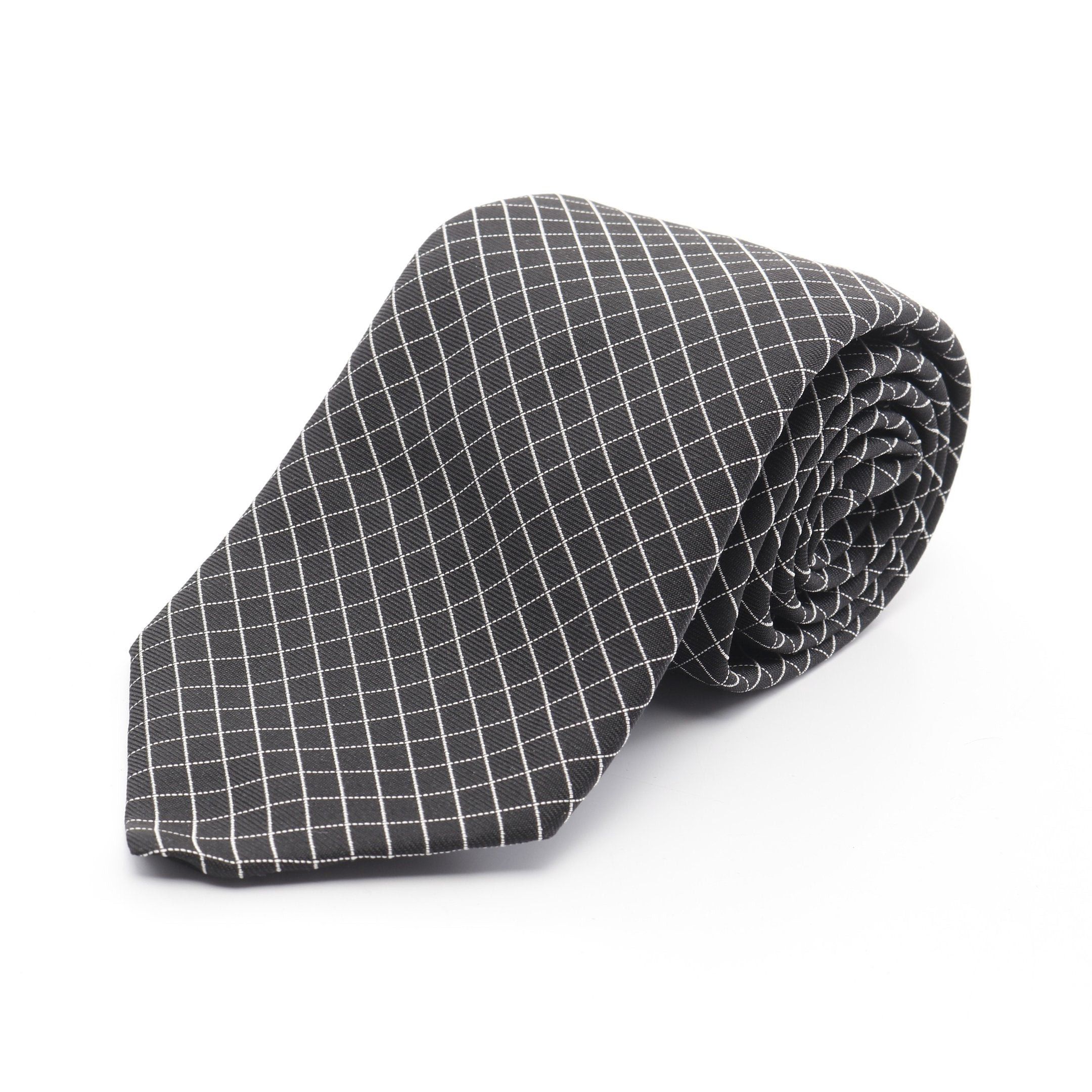 Hermes Hermes Tie Silk Black White Size ONE SIZE - 1 Thumbnail