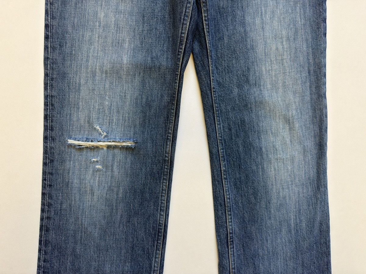 Helmut Lang OG ‘Thrashed Whiskered’ Blue Denim Jeans Size US 34 / EU 50 - 11 Thumbnail