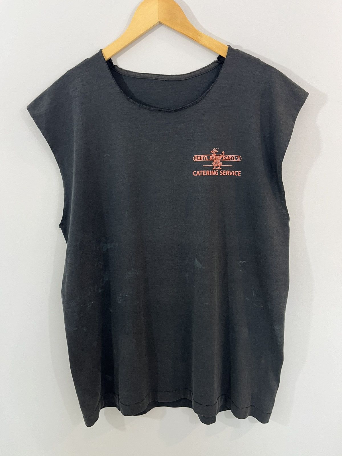 Vintage Single Stitch Thrashed 80s Cut Off Pizza Shirt Size US L / EU 52-54 / 3 - 2 Thumbnail