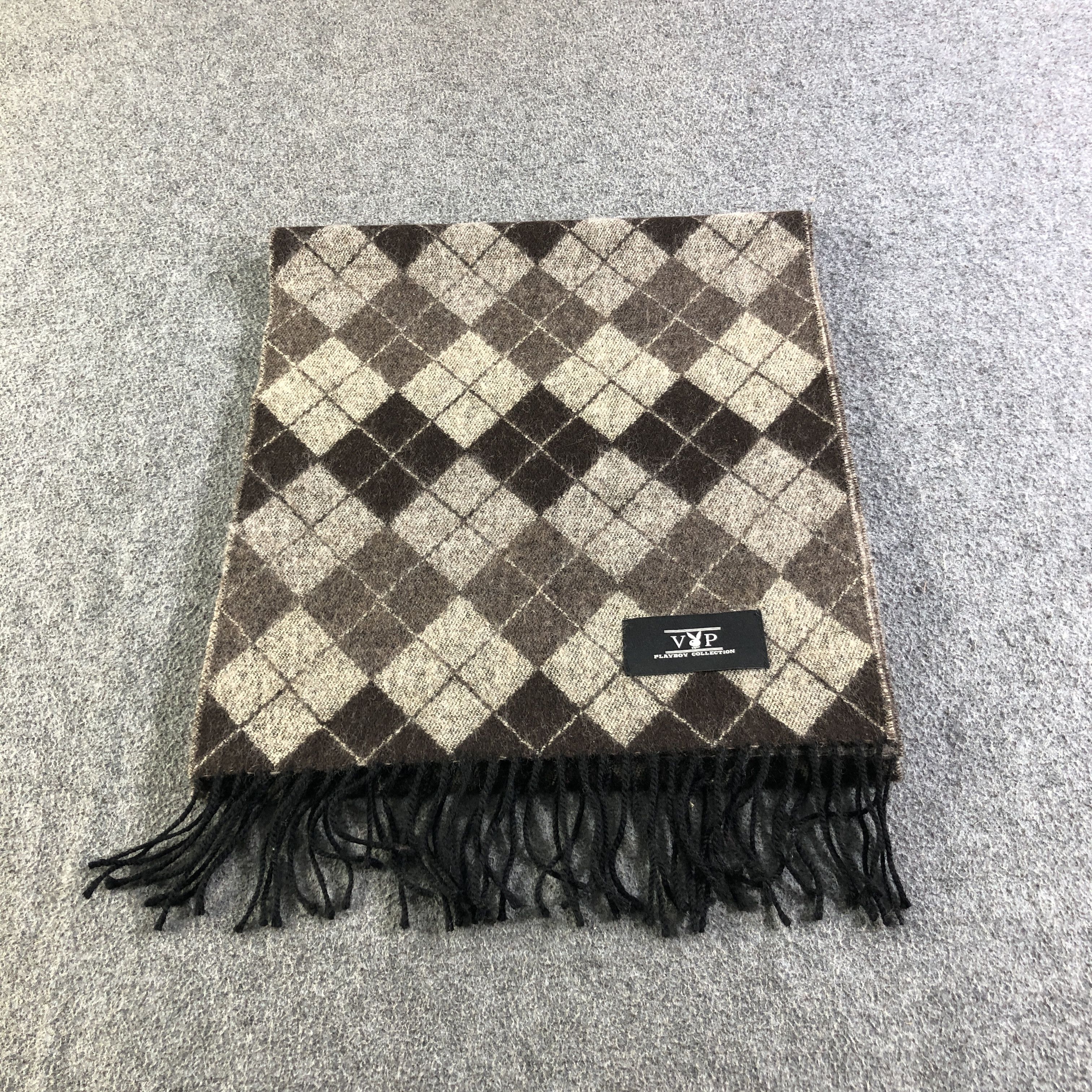 Playboy Playboy Argyle Wool Scarf Muffler V2724 Size ONE SIZE - 3 Thumbnail