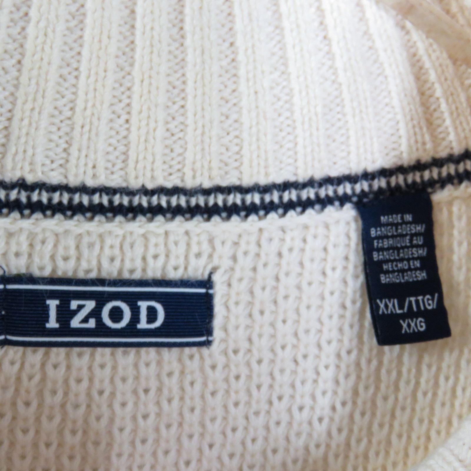 Izod Izod White Quarter Zip Argyle Knit Sweater Christmas XXL Size US XXL / EU 58 / 5 - 5 Thumbnail