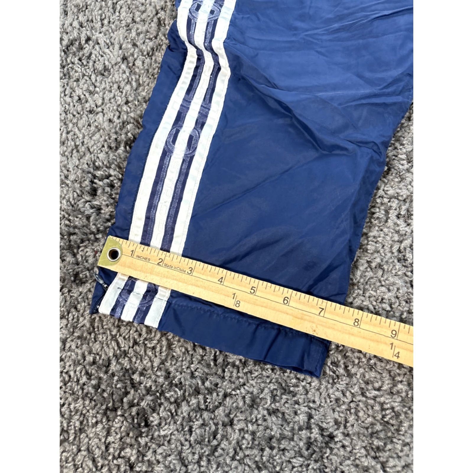 Adidas VINTAGE Adidas Track Pants Mens S Blue Pockets 90s Warm Ups Baggy 70s Size US 29 - 3 Thumbnail