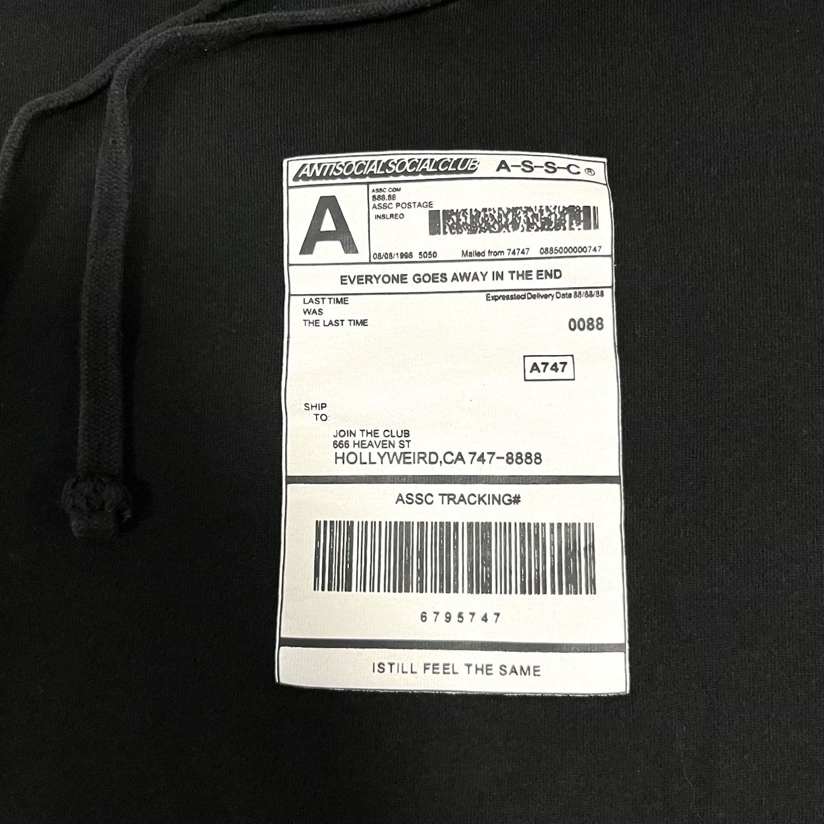 Anti Social Social Club Anti Social Social Club Hoodie Men M Black Graphic Print Logo Hooded Pullover Sweatshirt ASSC Logo Size US M / EU 48-50 / 2 - 4 Thumbnail