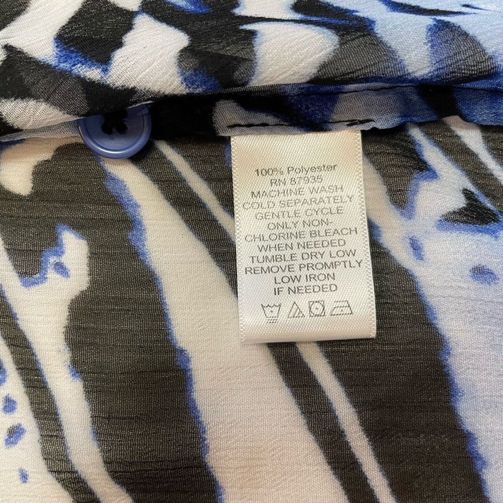 Other New Susan Graver Blue Open Front Blouse Cardigan Size M Size M / US 6-8 / IT 42-44 - 8 Thumbnail