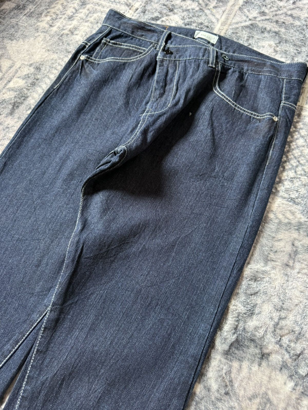 Japanese Brand And it Japan Asymmetric Fly Diagonal Cut Wide Denim Jeans Size US 32 / EU 48 - 6 Thumbnail