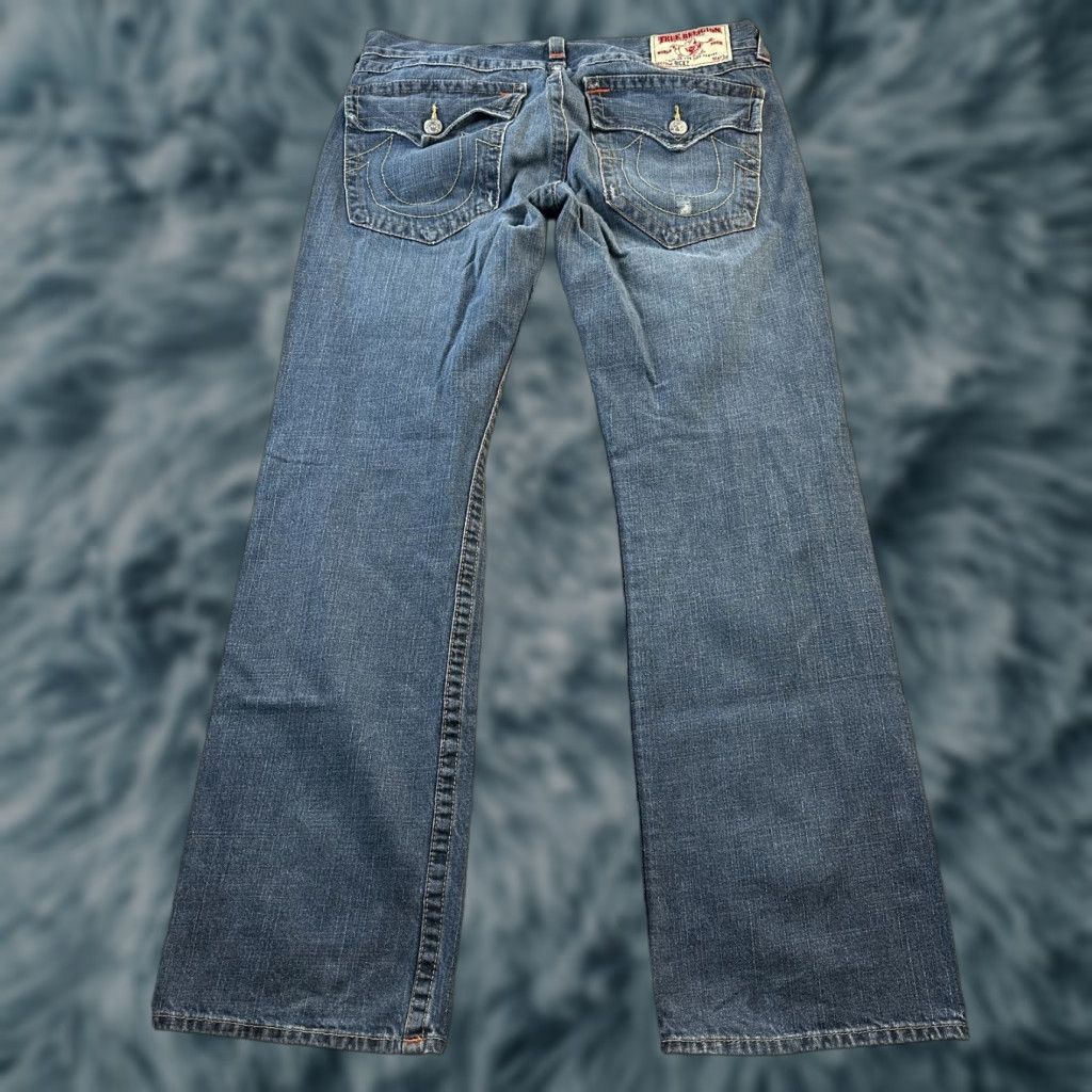 True Religion Jeans Mens 34 Ricky T Flap USA Made Distressed