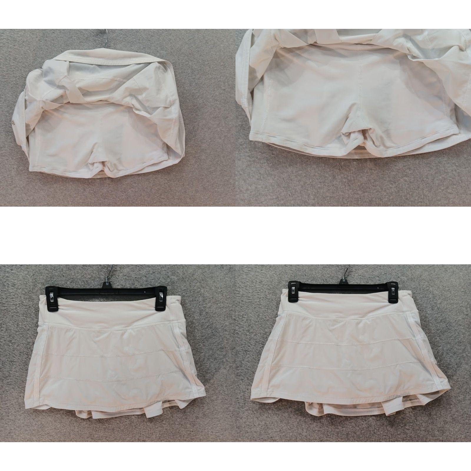 Lululemon Skorts Skirt Pace Rival White 6 Womens Mid Rise Pleated Mini Skort Pull On Machine Washable Activewear